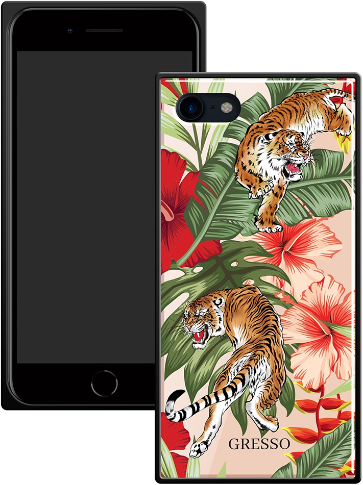 

Клип-кейс Gresso, Glass Apple iPhone 8/7 прямоугольный тигр