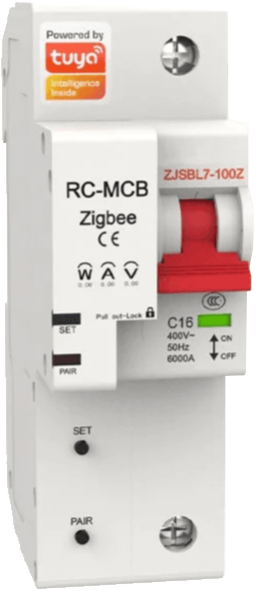 

Автоматический умный выключатель MOES, Zigbee circuit breaker 1P 10A ZCB-SC-1P10 Белый