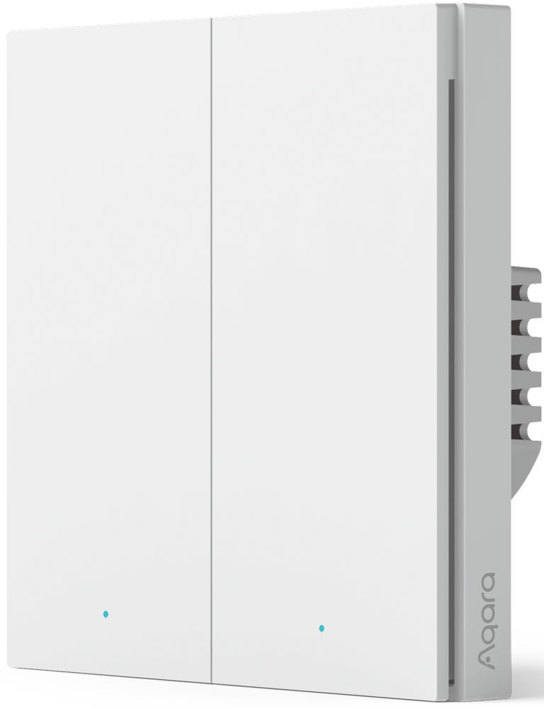 

Умный выключатель Aqara, Smart Wall Switch H1 EU настенный двухклавишный Белый (WS-EUK04)
