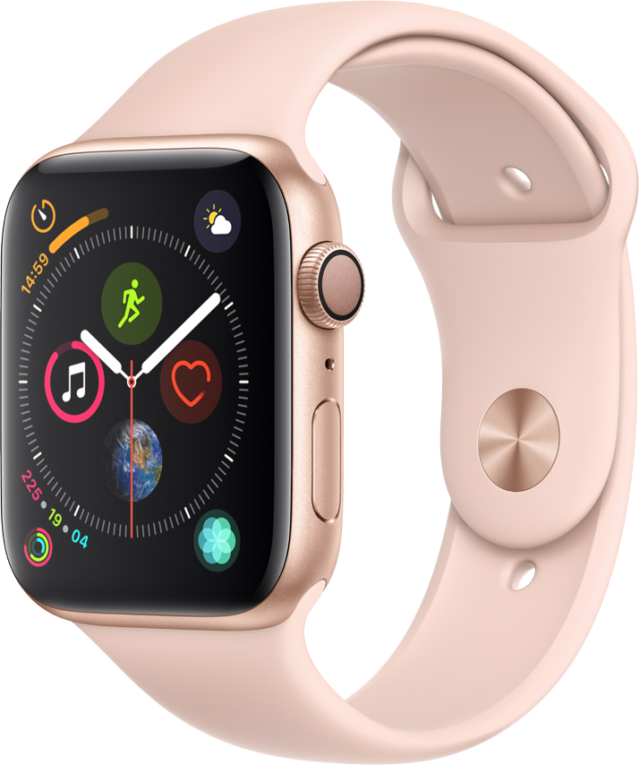 

Часы Apple, Watch Series 4 44 мм золотой + ремешок розовый (MU6F2RU/A)
