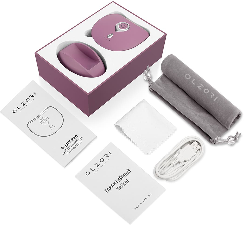 Электрический массажер для лица и шеи OLZORI D-Lift Pro 5 в 1 Фиолетовый 7000-5109 - фото 6