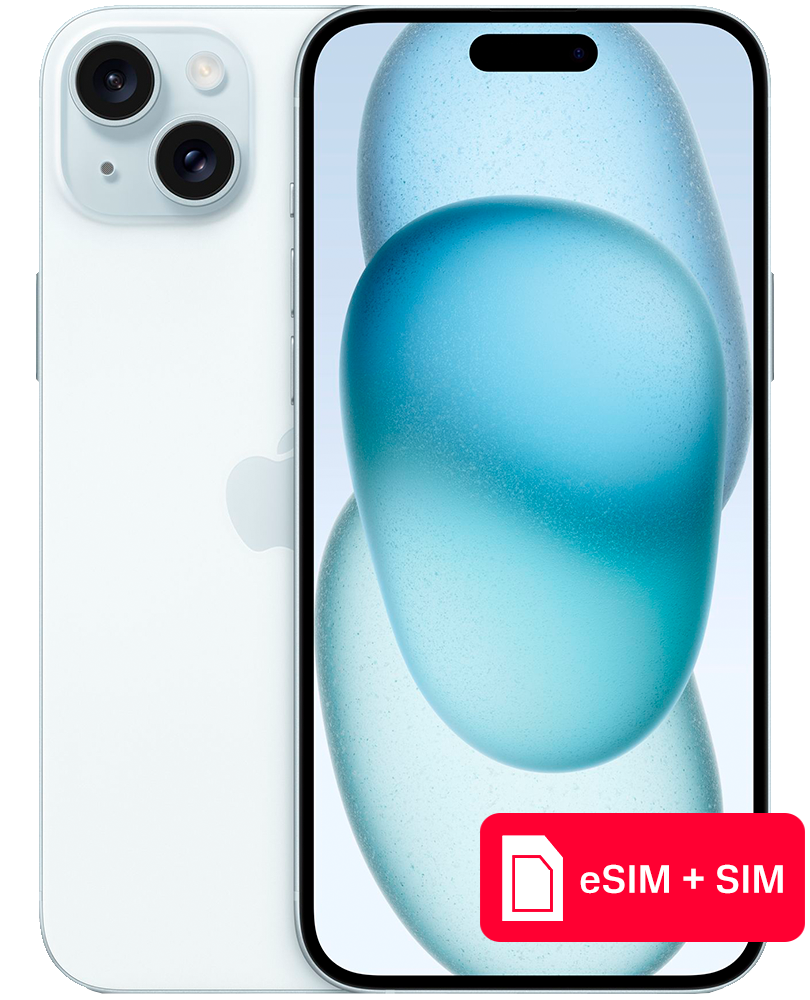 Смартфон Apple iPhone 15 Plus 128Gb eSIM + SIM Голубой