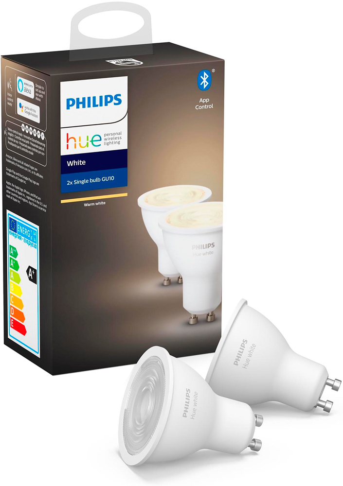 Умная лампочка Philips Hue 5.2W 2P EU лампа с цоколем GU10 White 2 шт 0200-2398 - фото 1