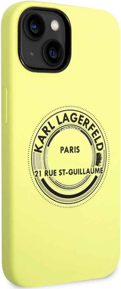 Чехол-накладка Karl Lagerfeld iPhone 14 Liquid Silicone Case RSG Round Logo Bicolor Зеленый KLHCP14SSRSGRCN 0319-0644 - фото 4