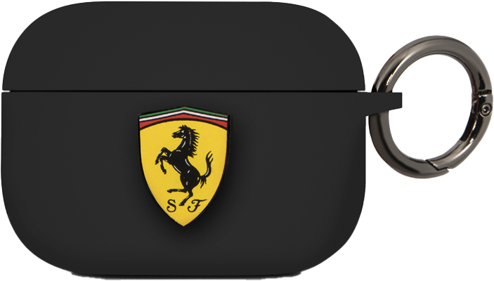 Чехол для наушников Ferrari для Airpods Pro Silicone case with ring Черный