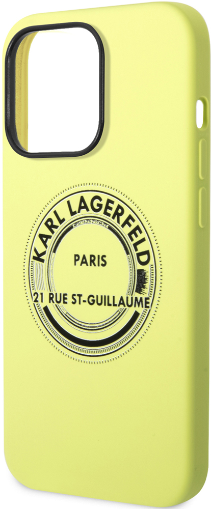 Чехол-накладка Karl Lagerfeld iPhone 14 Pro Liquid Silicone Case RSG Round Logo Bicolor Зеленый KLHCP14LSRSGRCN 0319-0646 - фото 1