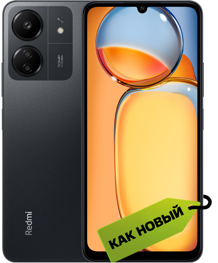 

Смартфон Xiaomi, Redmi 13C 4/128 Гб Полночный черный «Как новый»