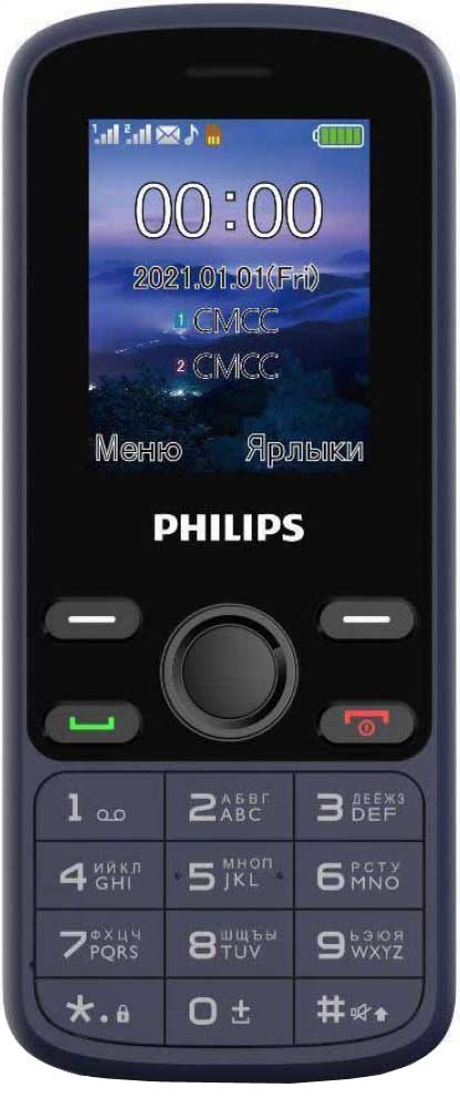 Мобильный телефон Philips Xenium E111 Dual sim Синий