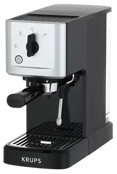 Кофеварка Krups Espresso Pompe Compact XP344010 рожковая черная/металлик 7000-2825 Espresso Pompe Compact XP344010 рожковая черная/металлик - фото 1