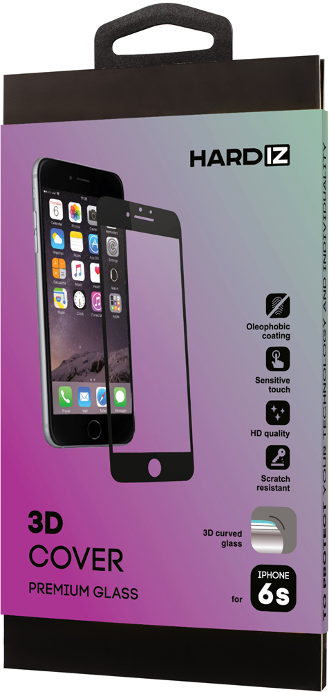 

Стекло защитное Hardiz, iPhone 6/6S 3D черная рамка