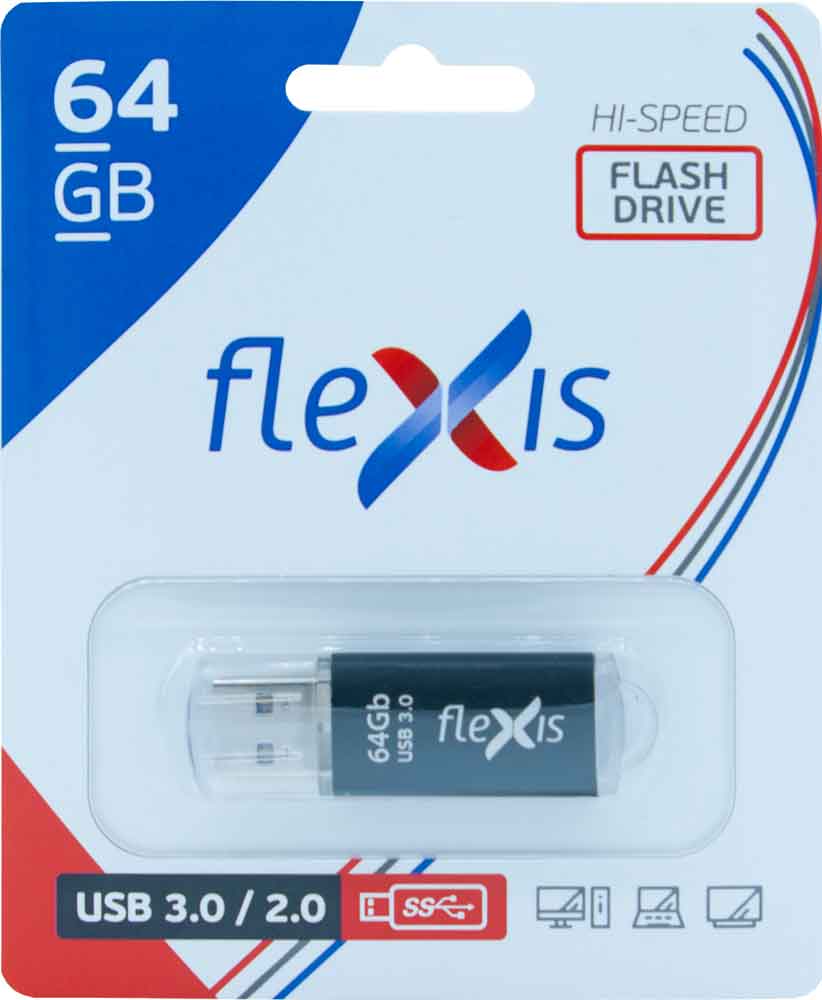 USB Flash FLEXIS 64Gb RB-108 USB 3.0 Black