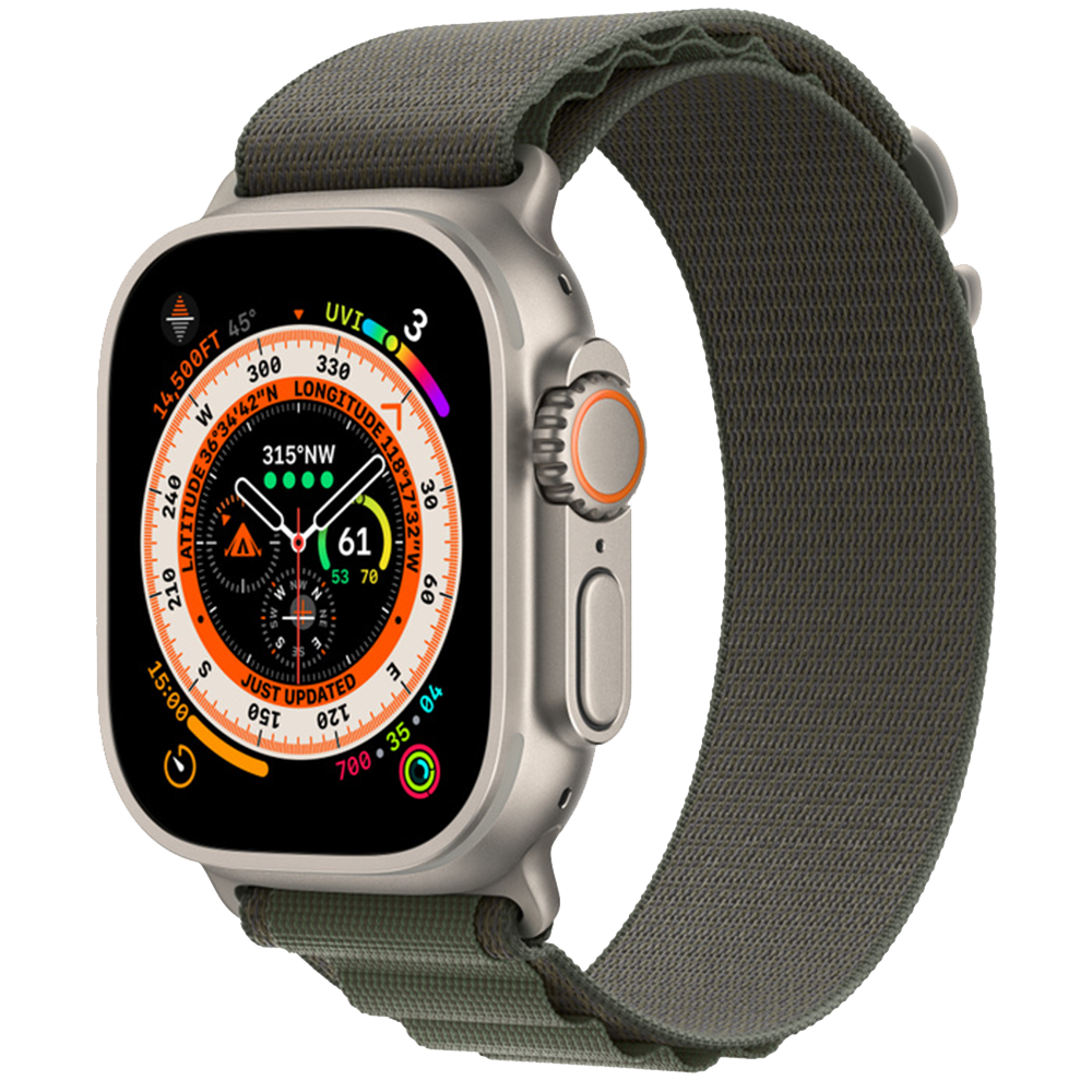 Часы Apple Watch Ultra GPS 49мм MQF83 корпус из титана титановый + ремешок Зеленый
