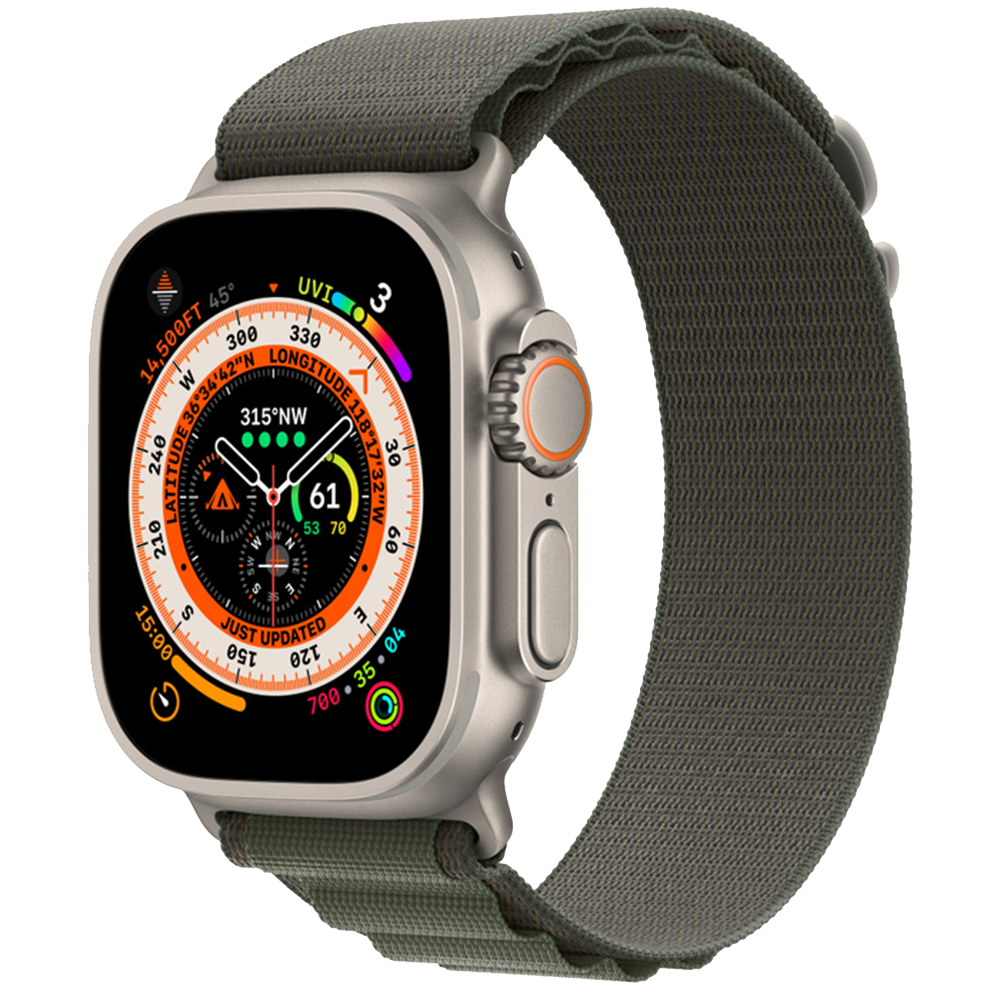 

Часы Apple, Watch Ultra GPS 49мм MQF83 корпус из титана титановый + ремешок Зеленый