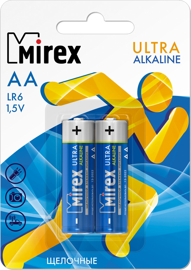 Батарея Mirex AA блистер 2шт аккумулятор батарея premium для samsung np370r5e np450r5e np470r5e np510r5e np370r5e s07 np510r5e s02 aa pbvn3ab 11 4v 3780mah 43wh