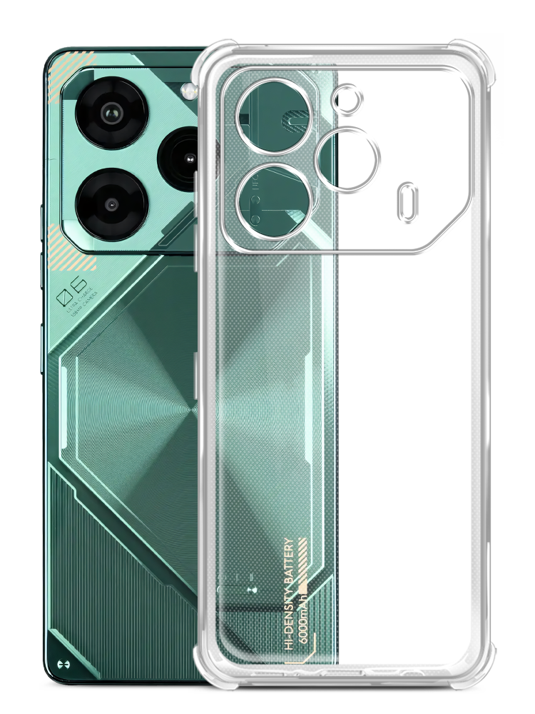 

Чехол-накладка Borasco, Bumper Case для TECNO POVA 6 Pro Прозрачный