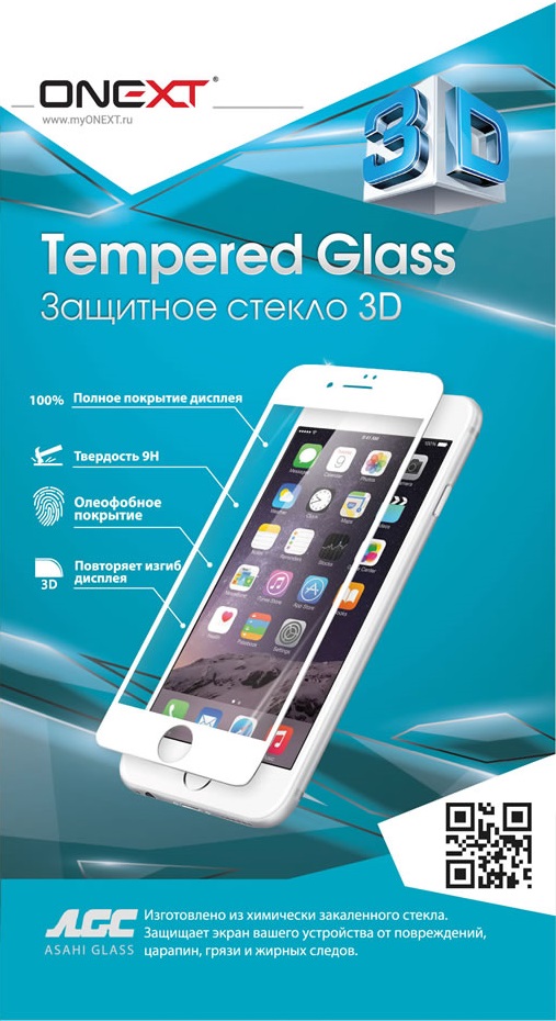 

Стекло защитное Onext, для iPhone X 3D Full Screen белая рамка