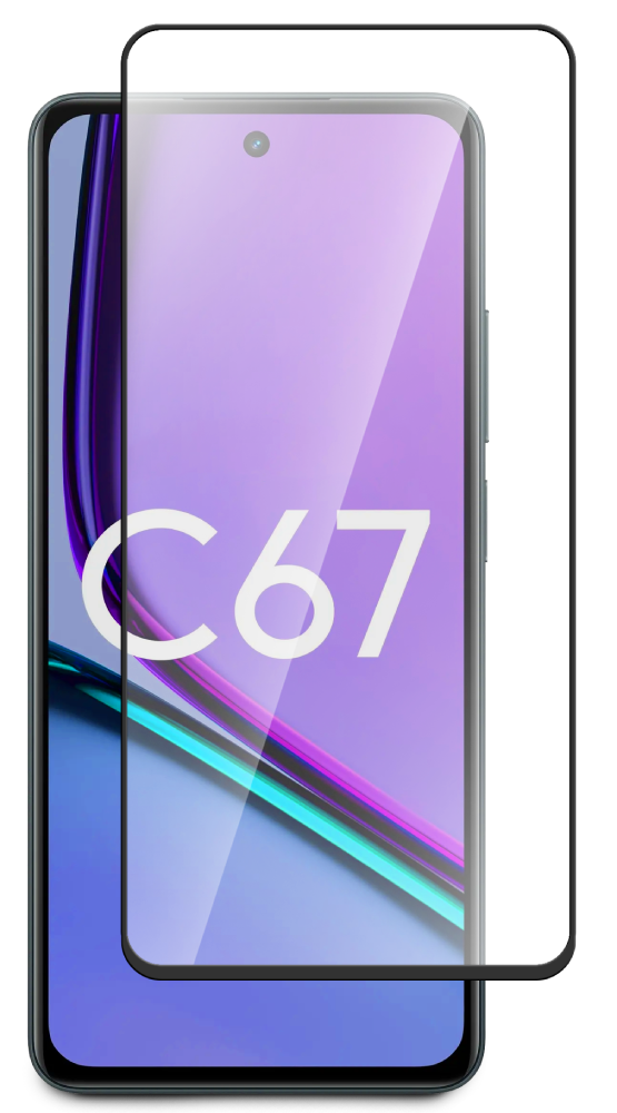 Стекло защитное для realme C67 Черная рамка защитное стекло для realme gt 5g комплект 5 шт 9d на весь экран