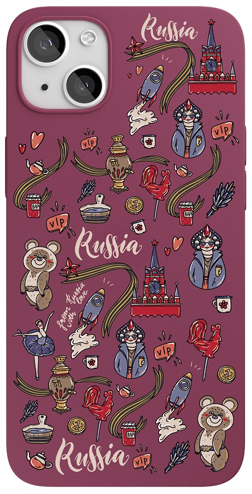Клип-кейс VLP iPhone 13 Art Collection Россия Marsala