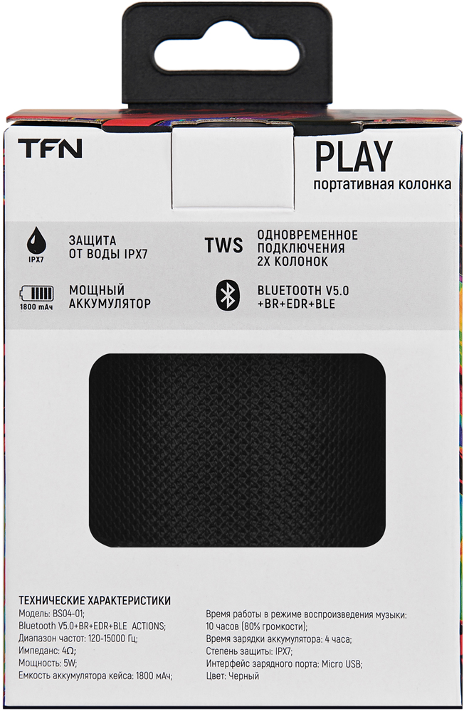 Портативная акустическая система TFN TWS Play Черная 0406-1833 - фото 6