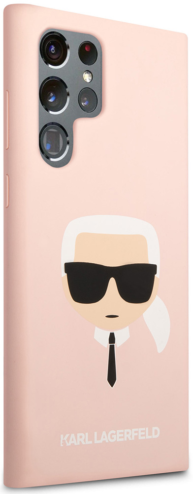 Чехол-накладка Karl Lagerfeld для Samsung Galaxy S22 Ultra Liquid silicone Karl's Head Hard Розовый 0319-0399 - фото 3