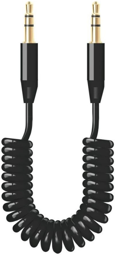 Аудио кабель MediaGadget AX-100S AUX 3,5 мм-3,5 мм 1м витой Black 0300-0485 - фото 1