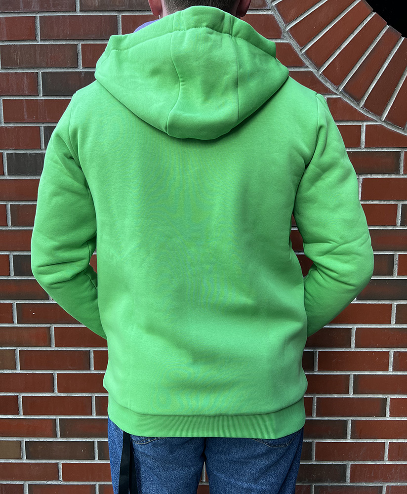 Худи  с фиолетовым подкладом Зеленое (XL) фото