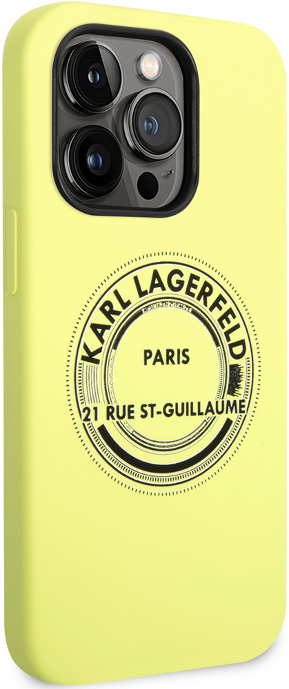 Чехол-накладка Karl Lagerfeld iPhone 14 Pro Liquid Silicone Case RSG Round Logo Bicolor Зеленый KLHCP14LSRSGRCN 0319-0646 - фото 4
