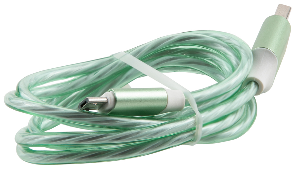Дата-кабель RedLine LED USB-microUSB 1м Green 0307-0574 - фото 1