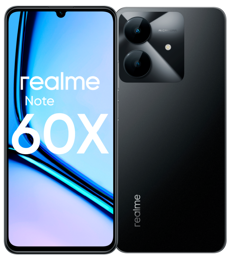 

Смартфон realme, Note 60X 4/128 Гб LTE Черный