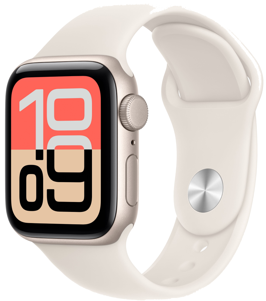 

Часы Apple, Watch Series SE 3 2025 GPS 40мм Starlight aluminium+ремешок Sport Band starlight (SM)