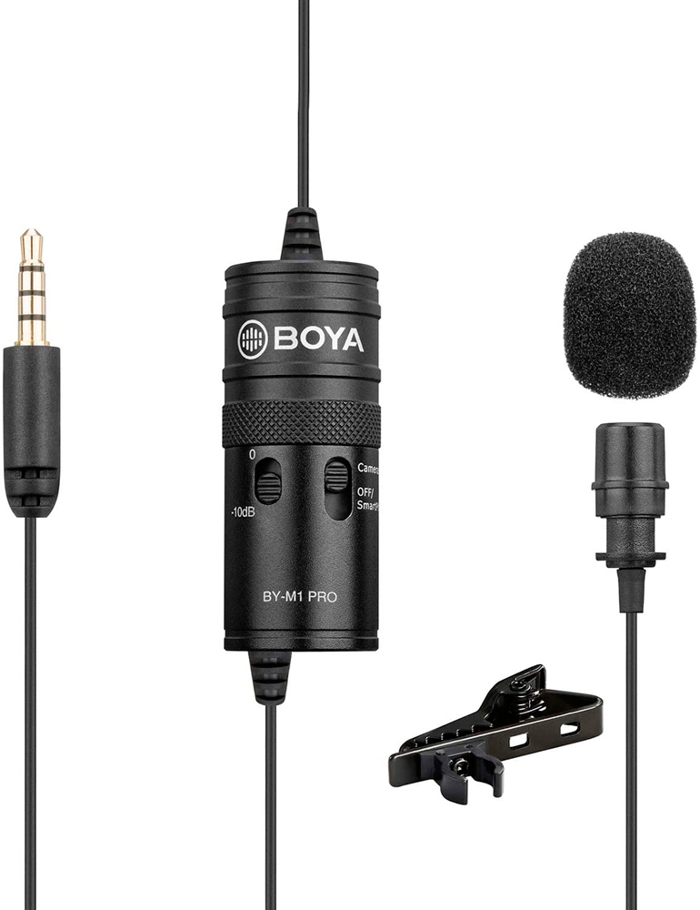 Микрофон Boya BY-M1Pro универсальный петличный с функцией мониторинга и регулировкой усиления Black 1800-1232 - фото 3