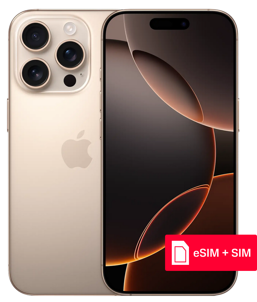 

Смартфон Apple, iPhone 16 Pro 512Gb eSIM + SIM Desert Titanium