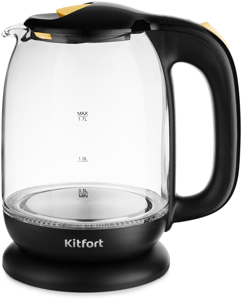 Чайник электрический Kitfort КТ-625-4 желтый 7000-2872 - фото 2