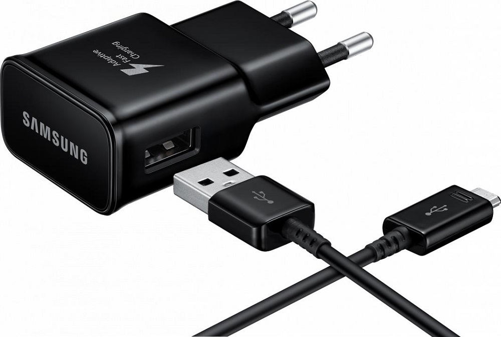 СЗУ Samsung USB 2.0 Type A 2A + дата кабель Type-C EP-TA20EBECGRU с функцией быстрой зарядки Black