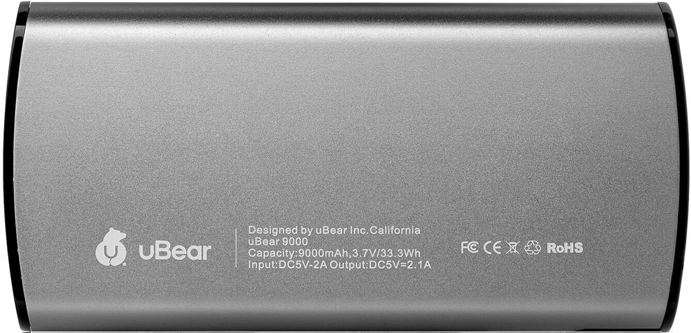 Внешний аккумулятор uBear 9000mAh металл Dark Gray 0301-0505 - фото 3