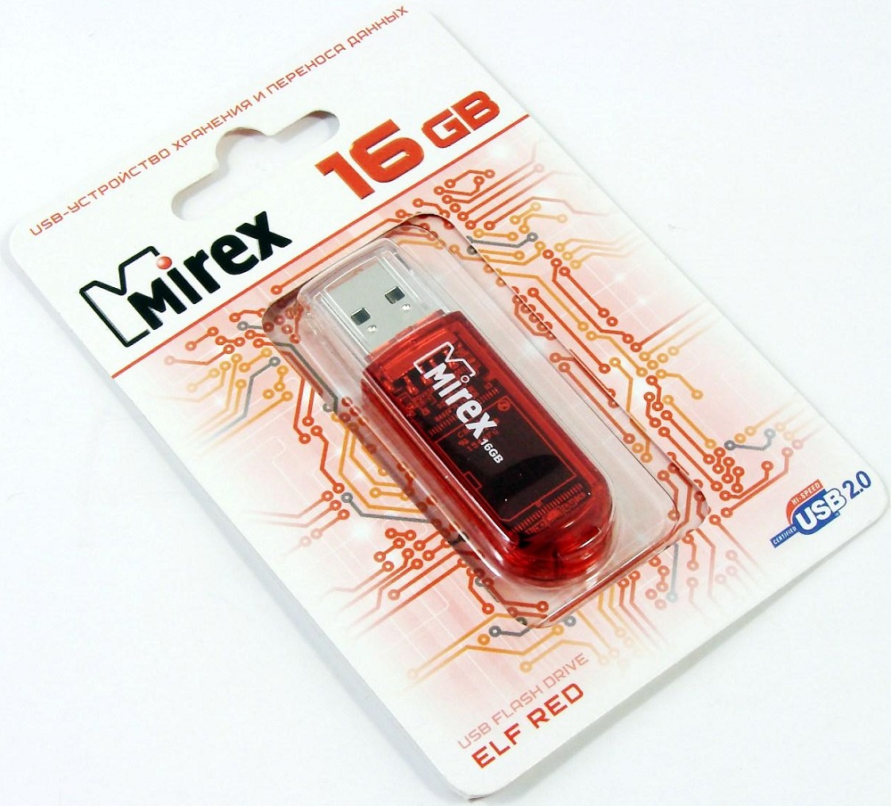 USB Flash Mirex Elf 16GB USB2.0 Red 0305-1310 - фото 2