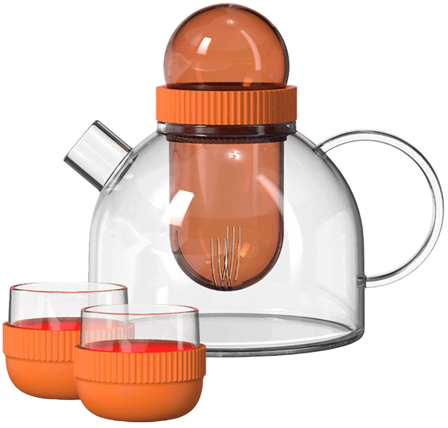 Чайный набор KissKissFish BoogieWoogie Teapot with cup Оранжевый