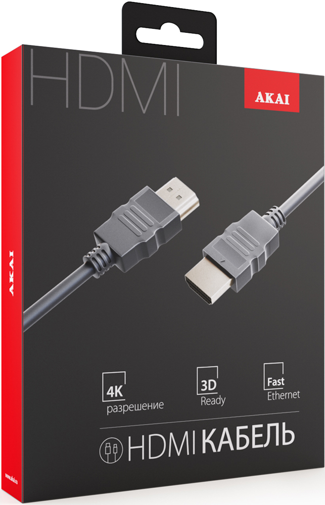 Дата-кабель Akai HDMI-HDMI CE-803B 1м Black 0400-2055 - фото 2