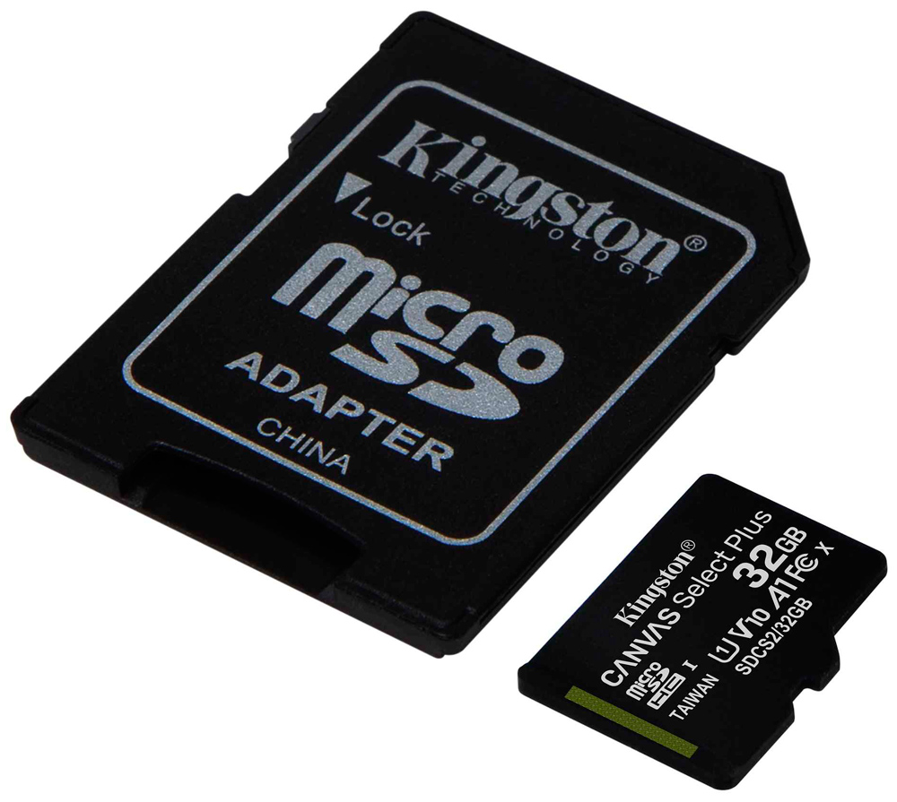 Карта памяти MicroSDHC Kingston Canvas Select Plus 32Gb Class10 с адаптером Black 0305-1418 SDCS2/32GB - фото 2