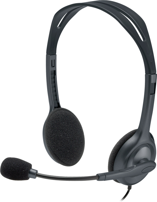 

Наушники с микрофоном Logitech, Stereo Headset H111 компьютерные Grey