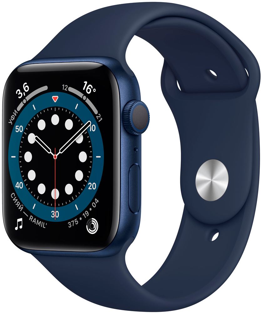 Часы Apple Watch Series 6 GPS 44мм корпус из алюминия синий + ремешок синий (M00J3RU/A) 0200-2189 M00J3RU/A Watch Series 6 GPS 44мм корпус из алюминия синий + ремешок синий (M00J3RU/A) - фото 1
