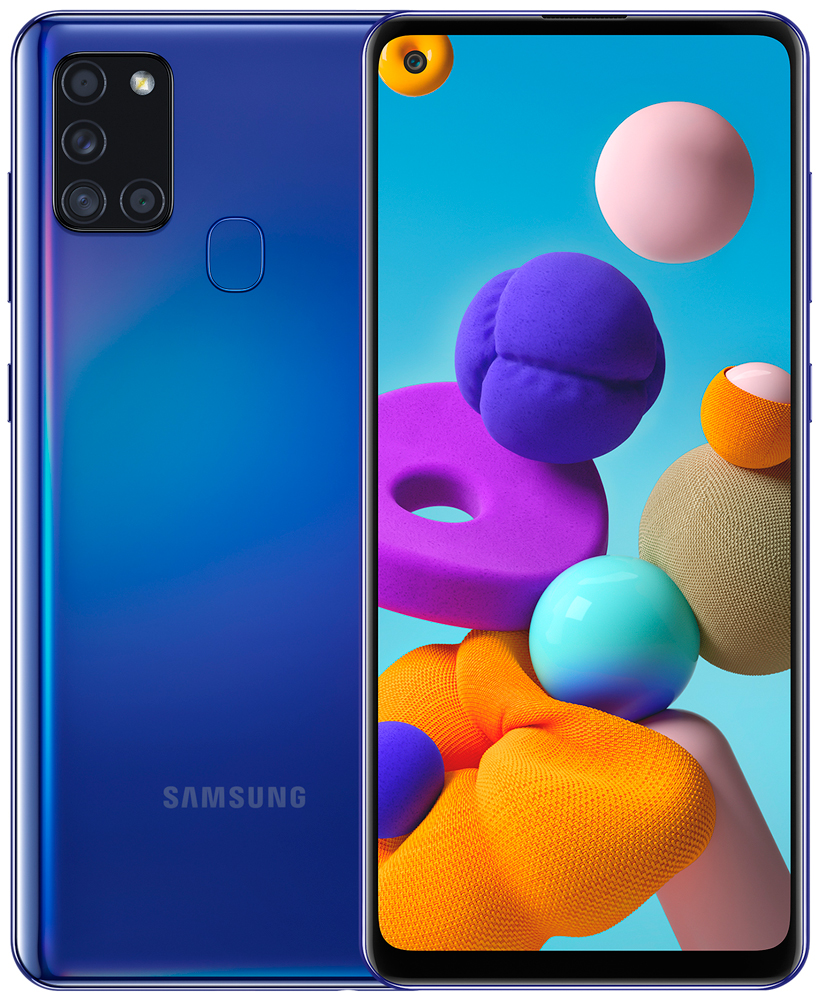 Смартфон Samsung A217 Galaxy A21s 4/64Gb Blue 0101-7140 SM-A217FZBOSER A217 Galaxy A21s 4/64Gb Blue - фото 1