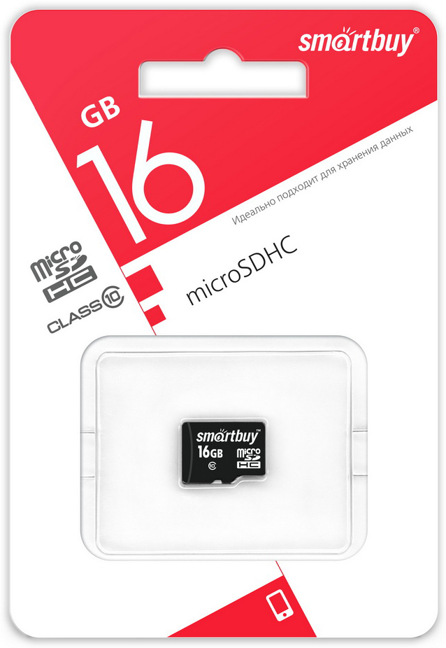 Карта памяти MicroSD Smartbuy 16Gb Class 10 UHS-I без адаптера Black 0305-1391 - фото 1
