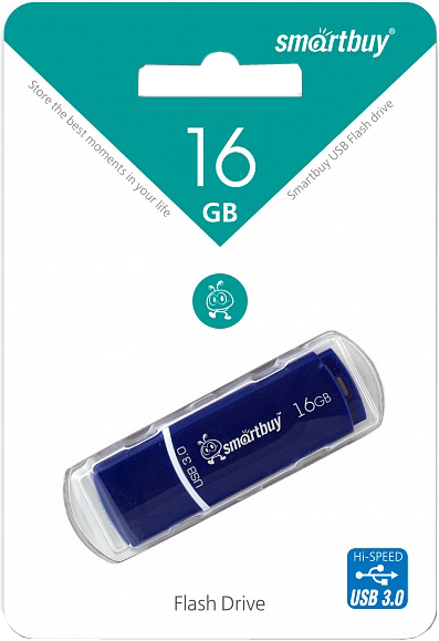 USB Flash Smartbuy Crown 16Gb USB 3.0 Blue 0305-1157 SB16GBCRW-Bl - фото 2