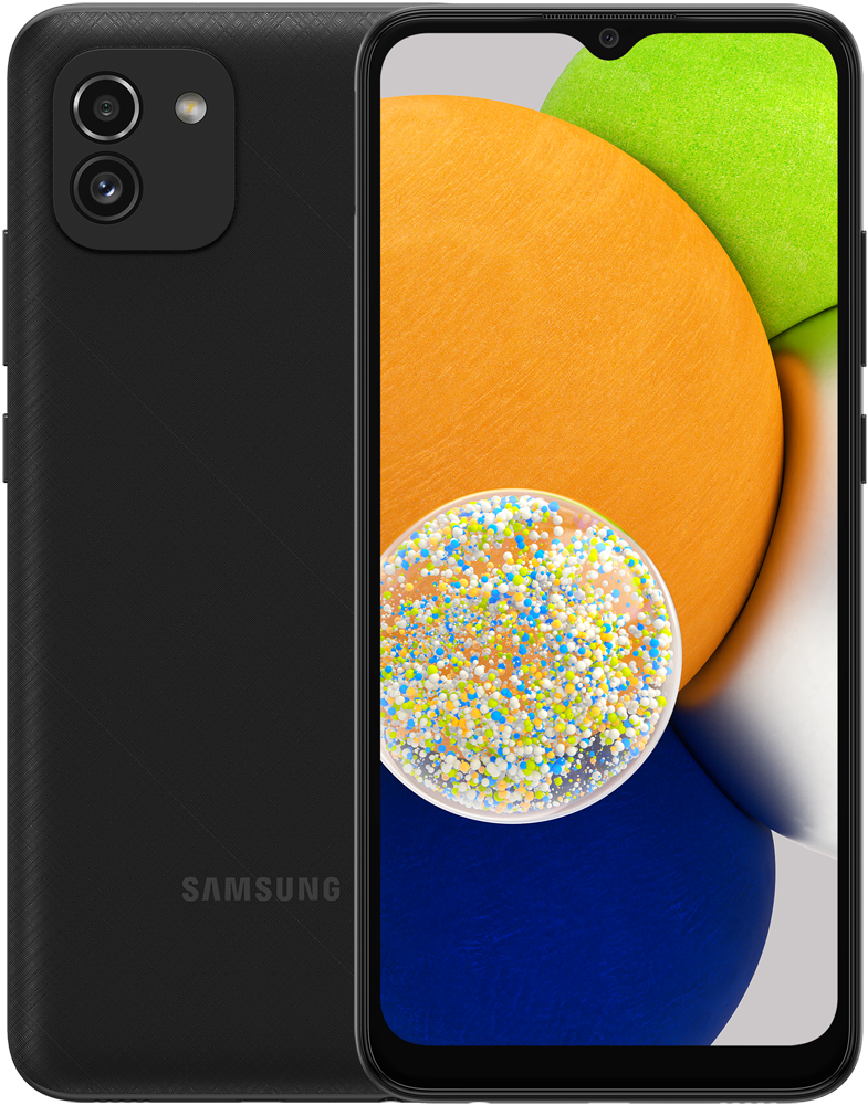 Смартфон Samsung Galaxy A03 3/32Gb Black 0101-7949 SM-A035FZKDSER Galaxy A03 3/32Gb Black - фото 1