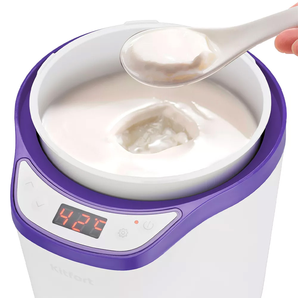 Йогуртница Kitfort КТ-2077-1 Бело-фиолетовая 7000-4726 - фото 4