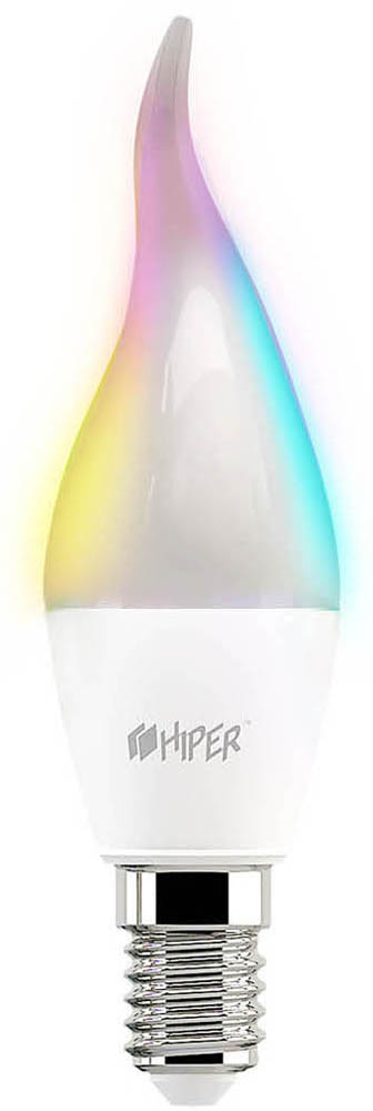 Умная лампочка HIPER Smart LED bulb IoT LED C2 RGB WiFi Е14 цветная 0600-0767 - фото 1
