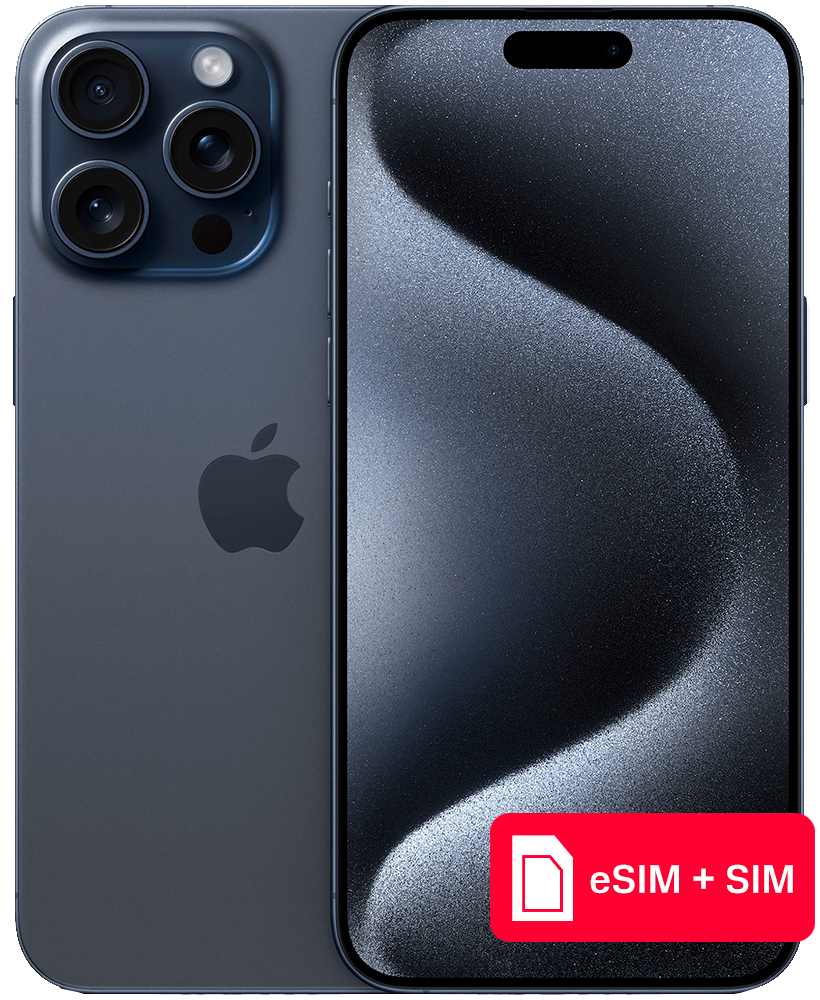 Смартфон Apple iPhone 15 Pro Max 256Gb eSIM + SIM Синий титан