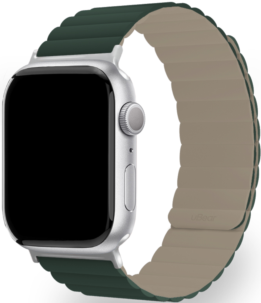 Ремешок для умных часов uBear Mode для Apple Watch 38|40|41 mm силиконовый Зеленый/серый (WB14GG01SM-AW)