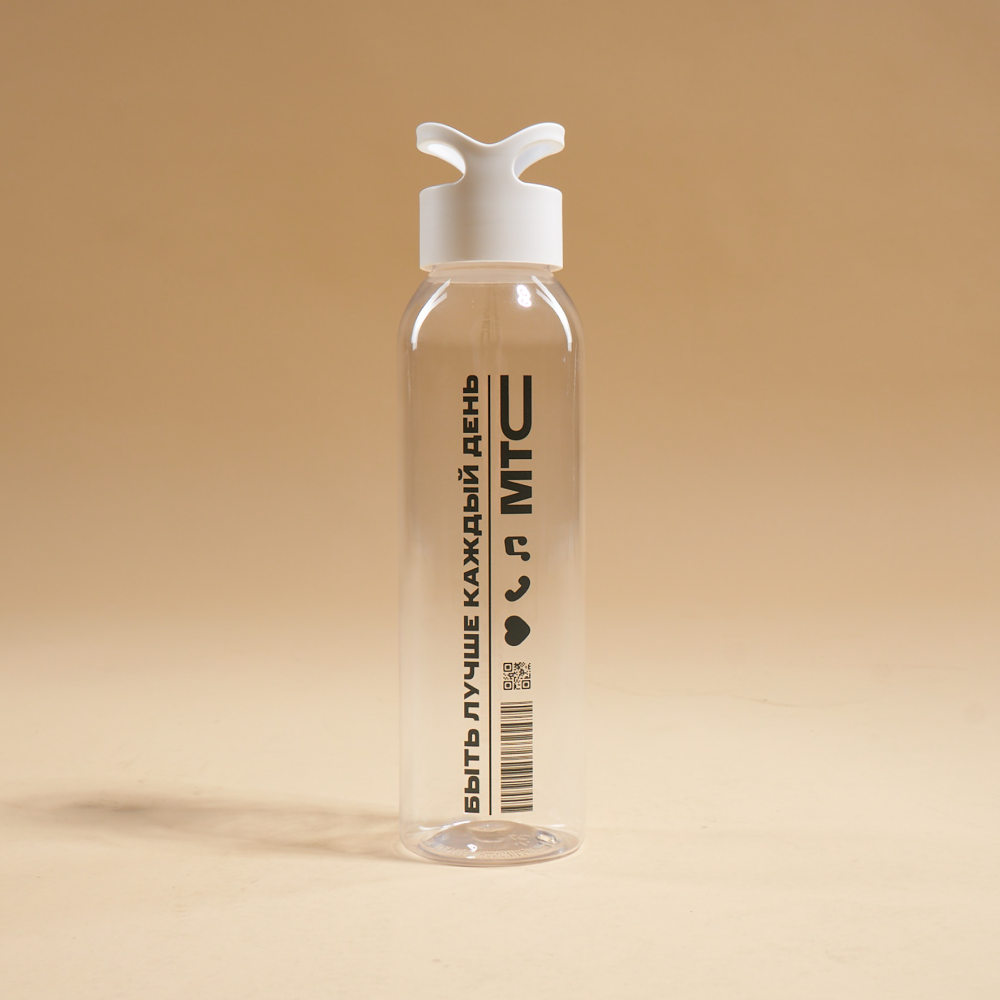 Бутылка для воды МТС герметичная из AS-пластика Белая 7000-3683 - фото 1